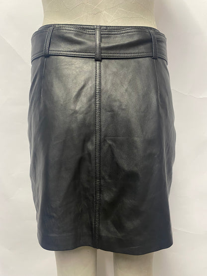 Camila Coehlo Leather Belted Mini Skirt Small