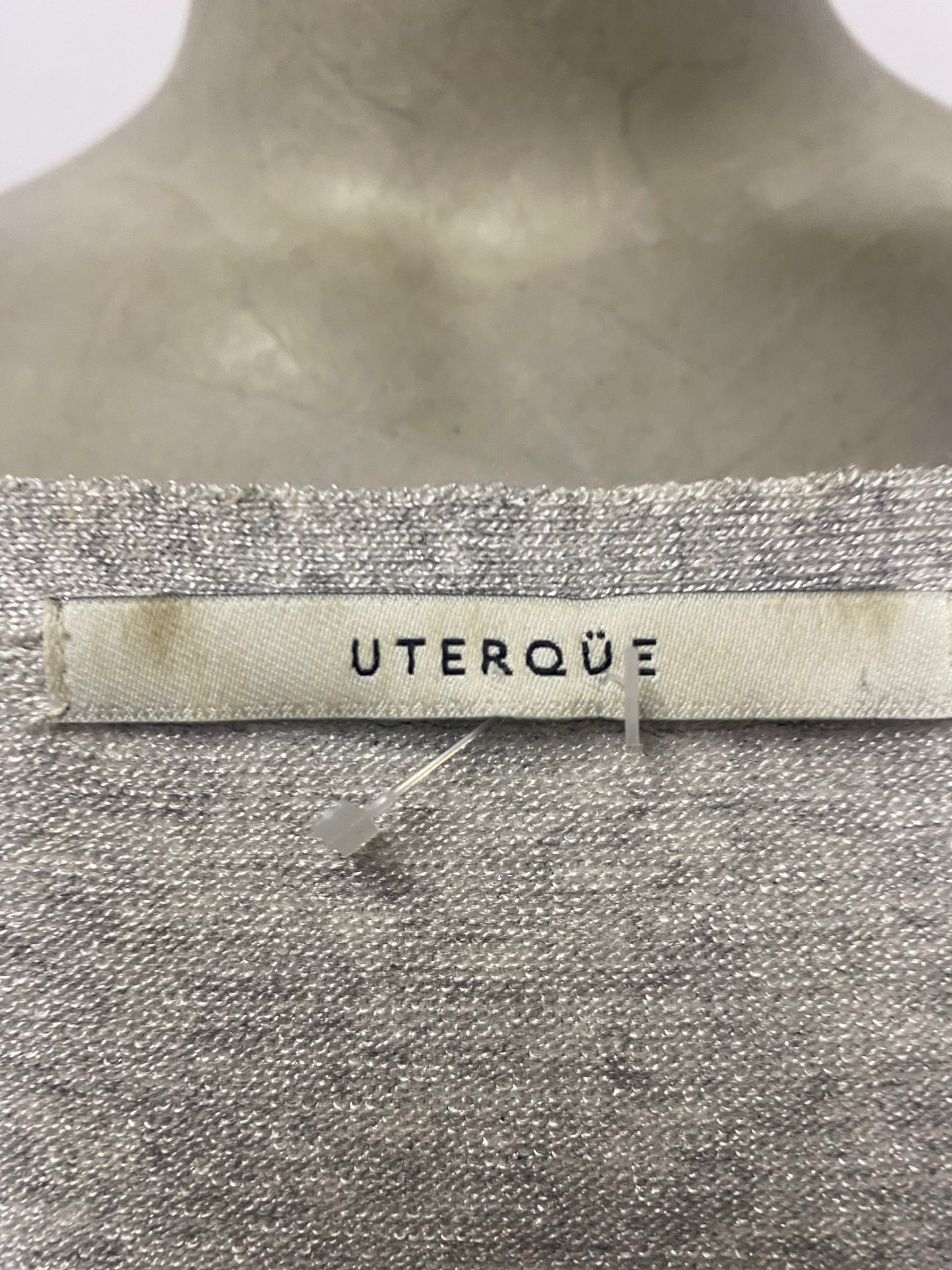 Uterque Grey Knit Long Sleeve Top Medium