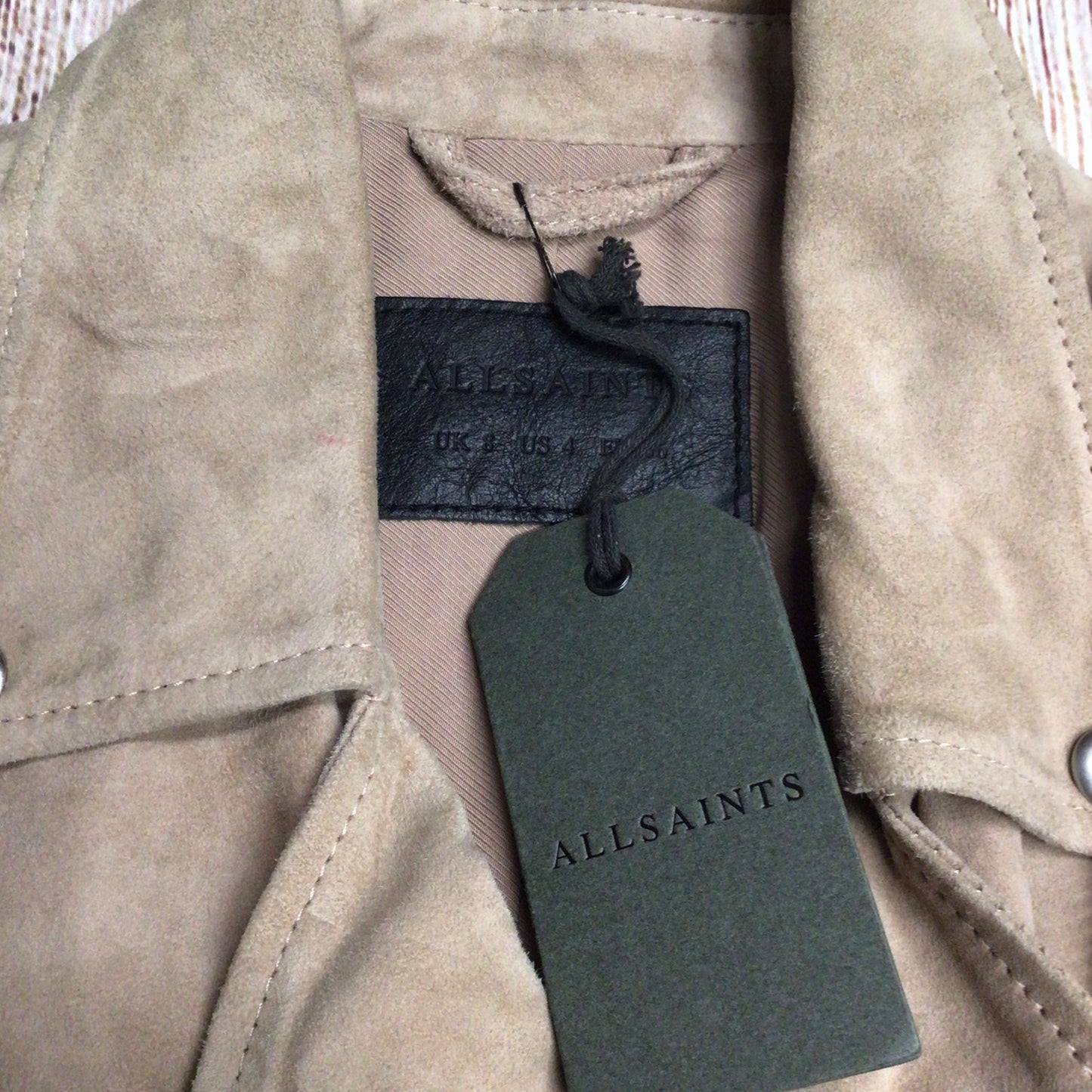 BNWT AllSaints Dusty Pink Tassel Balfern Leather Jacket Size 8