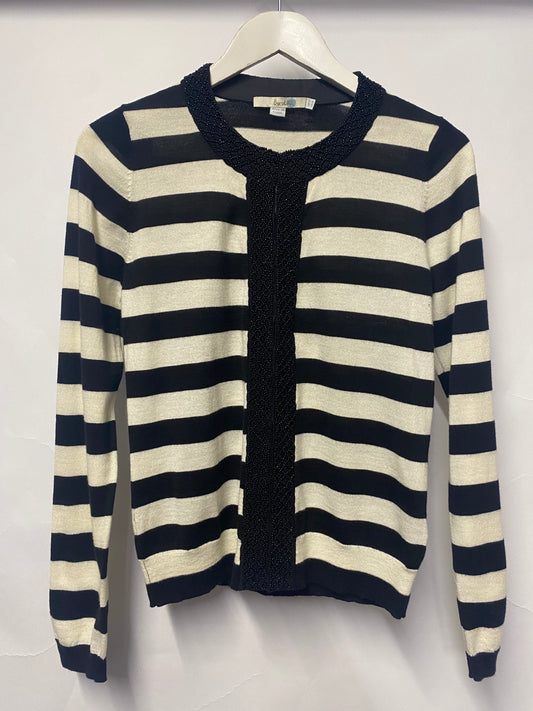 Boden Black and White Stripe Cardigan 12