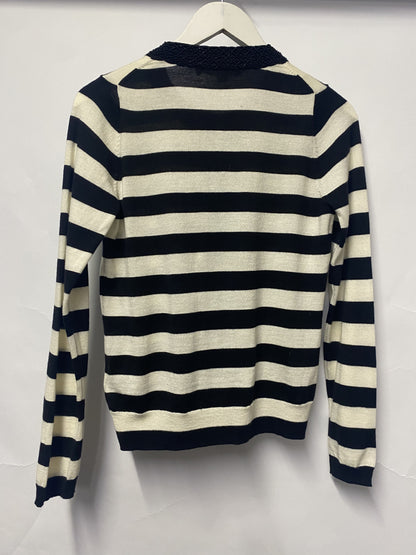 Boden Black and Whit Stripe Cardigan 12