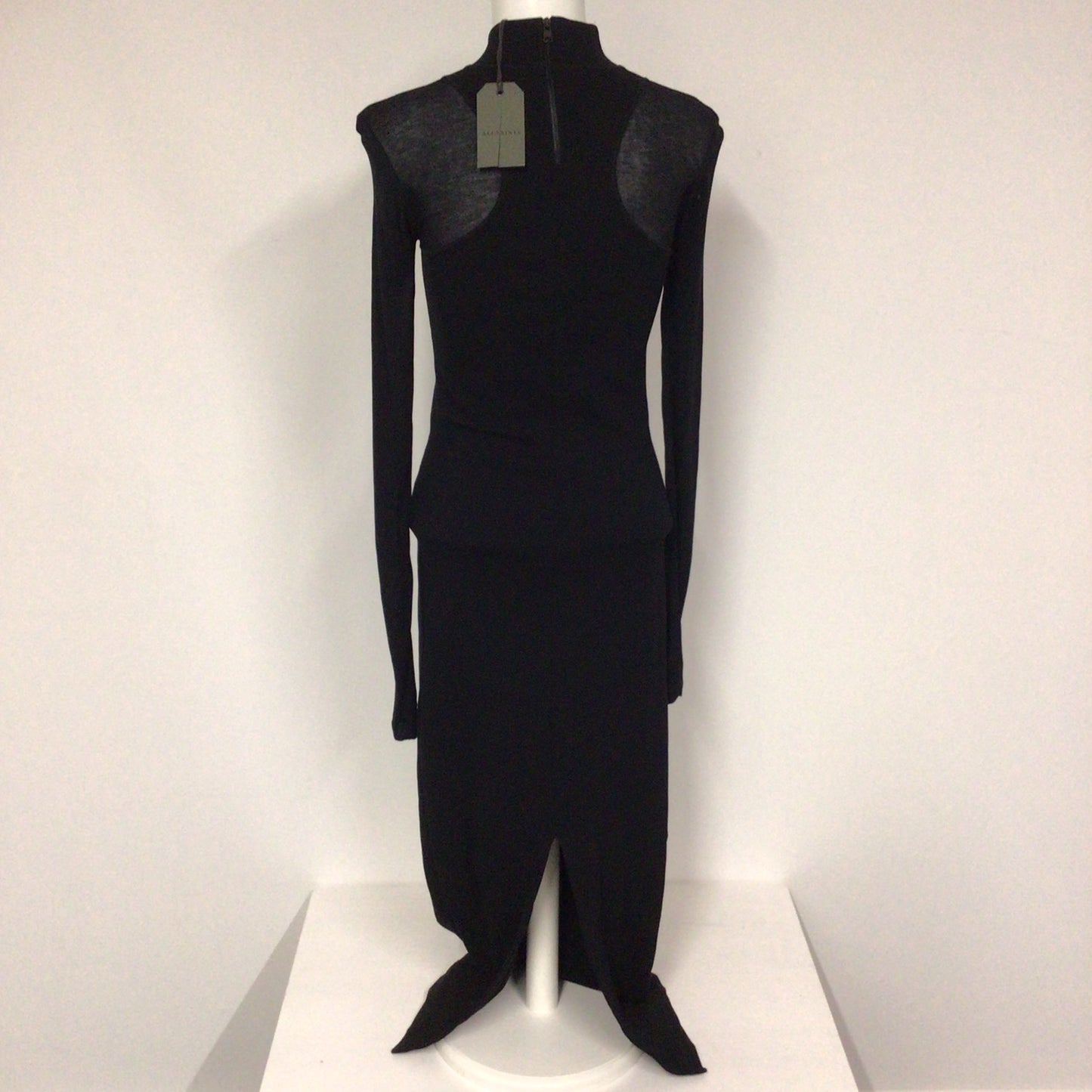 BNWT AllSaints Black High Neck Normal Maxi Dress Size 10