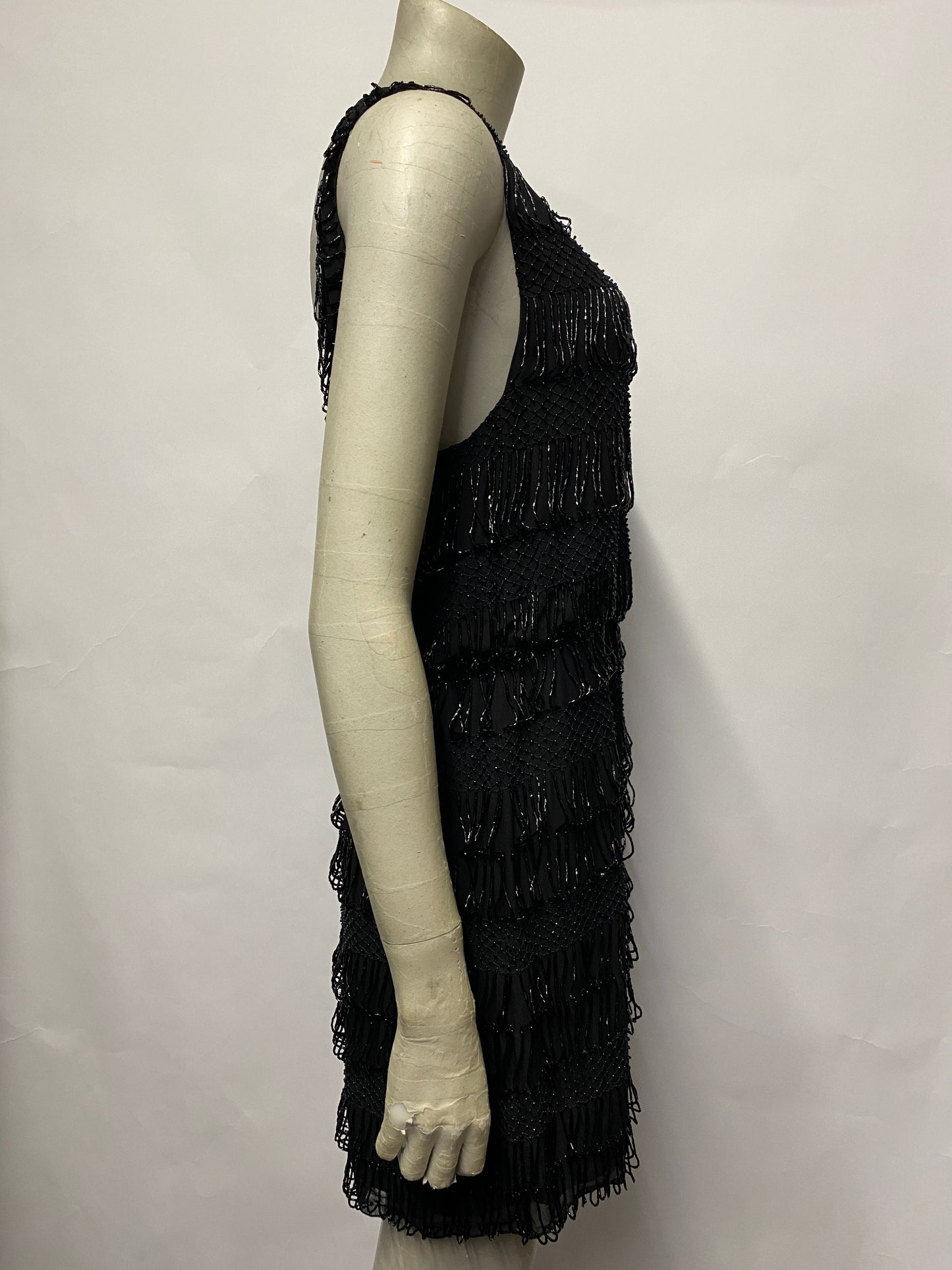 Alice + Olivia Black Sleeveless Sequin Mini Dress Medium