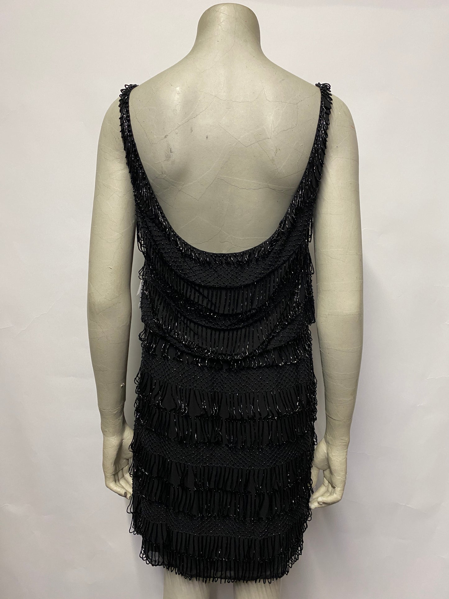 Alice + Olivia Black Sleeveless Sequin Mini Dress Medium