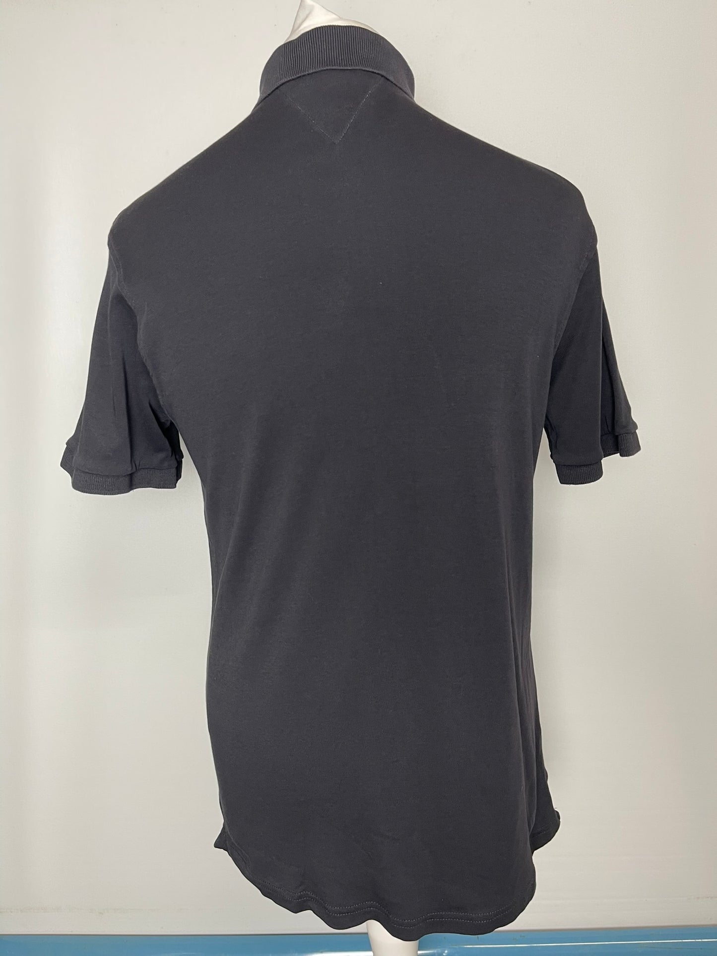 Tommy Hilfiger Black Cotton Polo Top Medium