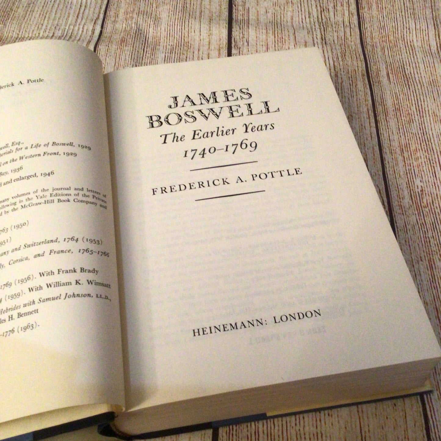 James Boswell: The Earlier Years 1740-1769 by Frederick A. Pottle (1984)