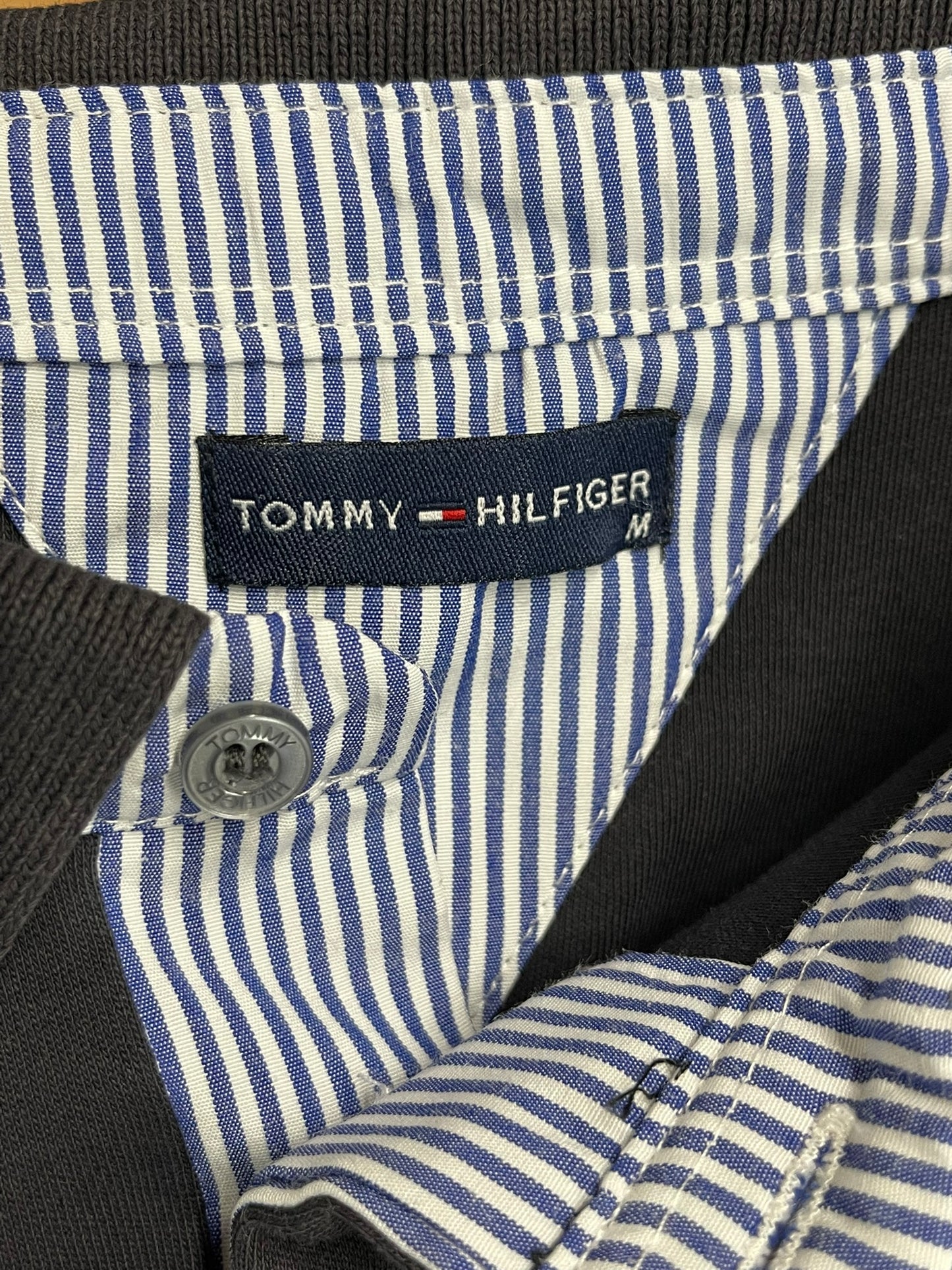 Tommy Hilfiger Black Cotton Polo Top Medium