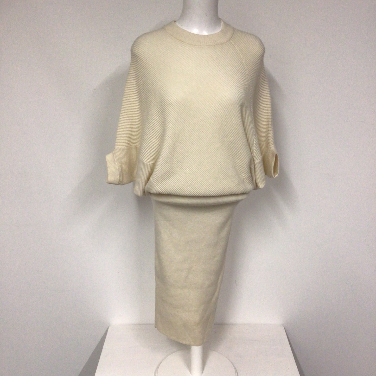 BNWT AllSaints Cream Wool & Cashmere Blend Deon Jumper Dress Size M