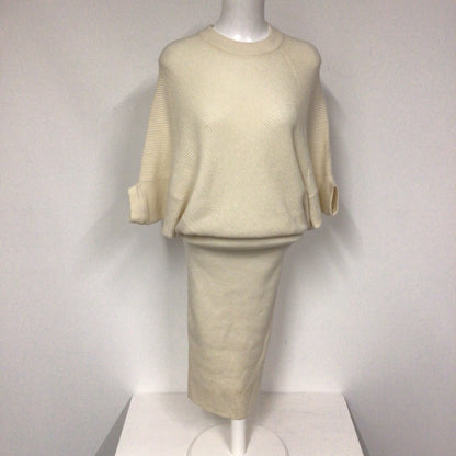 BNWT AllSaints Cream Wool & Cashmere Blend Deon Jumper Dress Size M