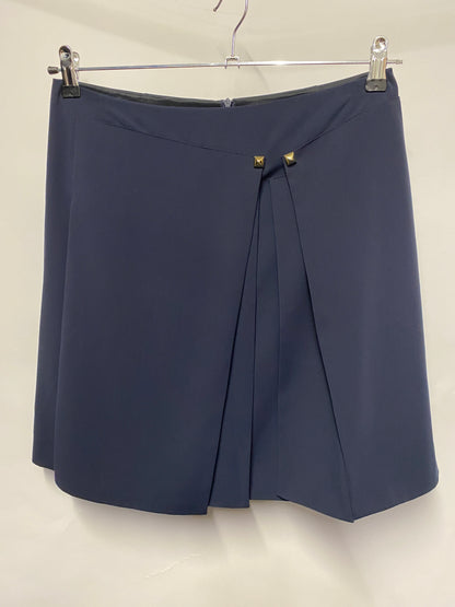 Georges Rech Navy Blue Asymmetric Pleat Mini Skirt 12