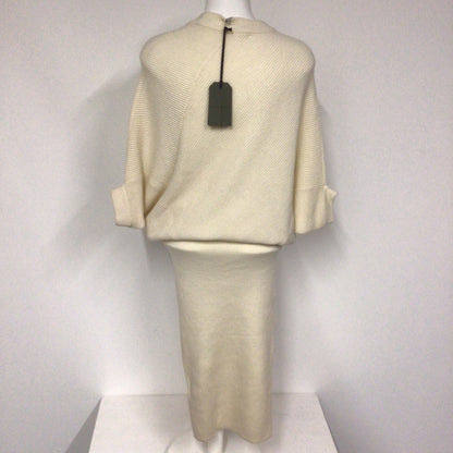 BNWT AllSaints Cream Wool & Cashmere Blend Deon Jumper Dress Size M