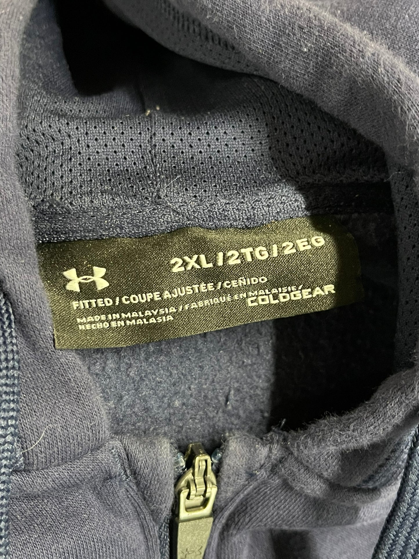 Under Armour Blue Coldgear Zip Hoodie Jacket 2XL