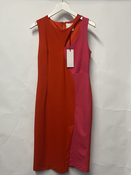 Edit White Closet Orange and Pink Cutout Dress 12 BNWT
