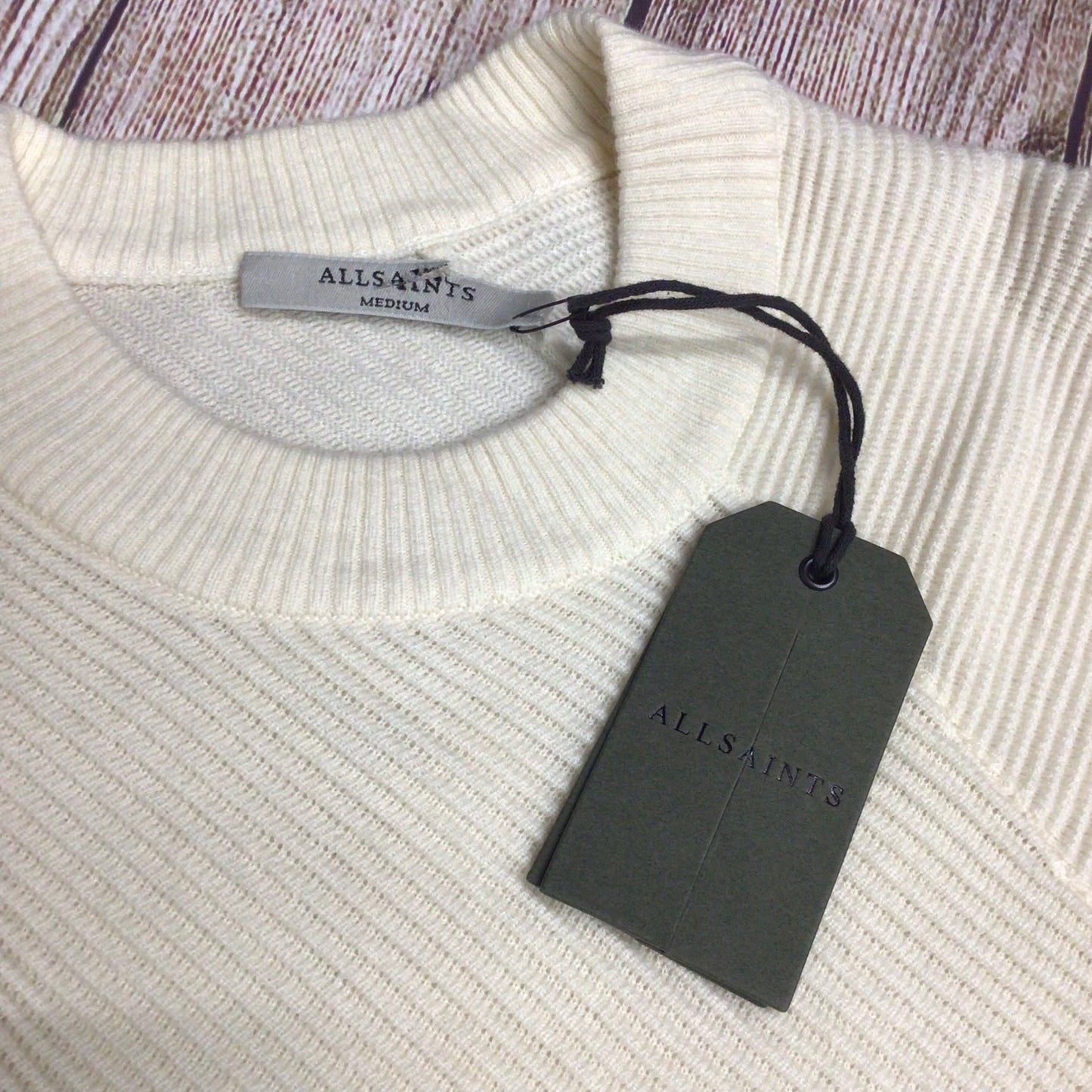 BNWT AllSaints Cream Wool & Cashmere Blend Deon Jumper Dress Size M