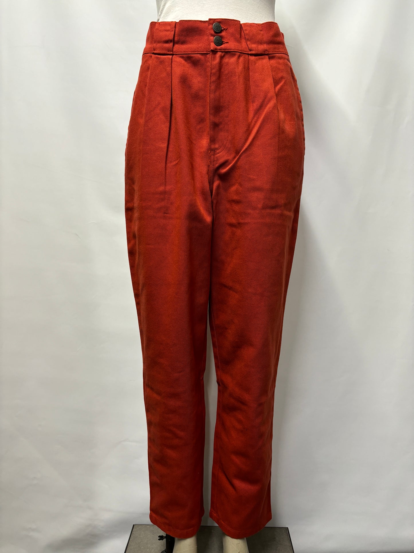 Lucy & Yak - Addison - Tapered Twill Trousers in Bossanova Red 26R