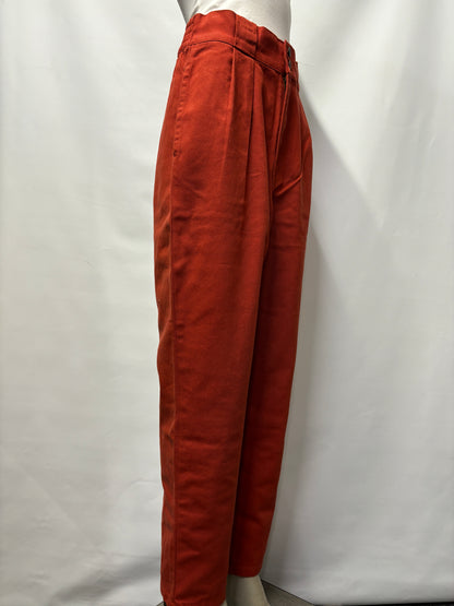 Lucy & Yak - Addison - Tapered Twill Trousers in Bossanova Red 26R