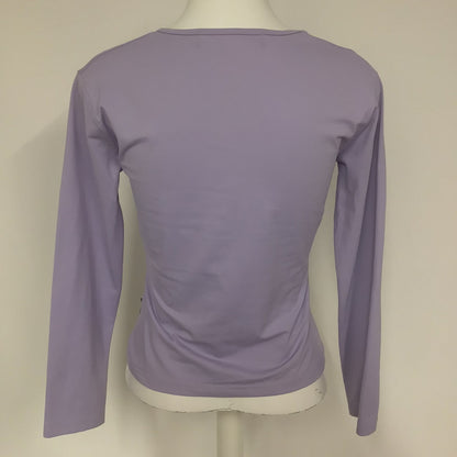 Jasper Conran Purple 90s Stretchy V Neck Top Size L