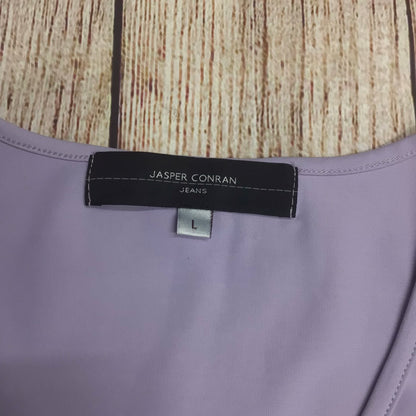 Jasper Conran Purple 90s Stretchy V Neck Top Size L