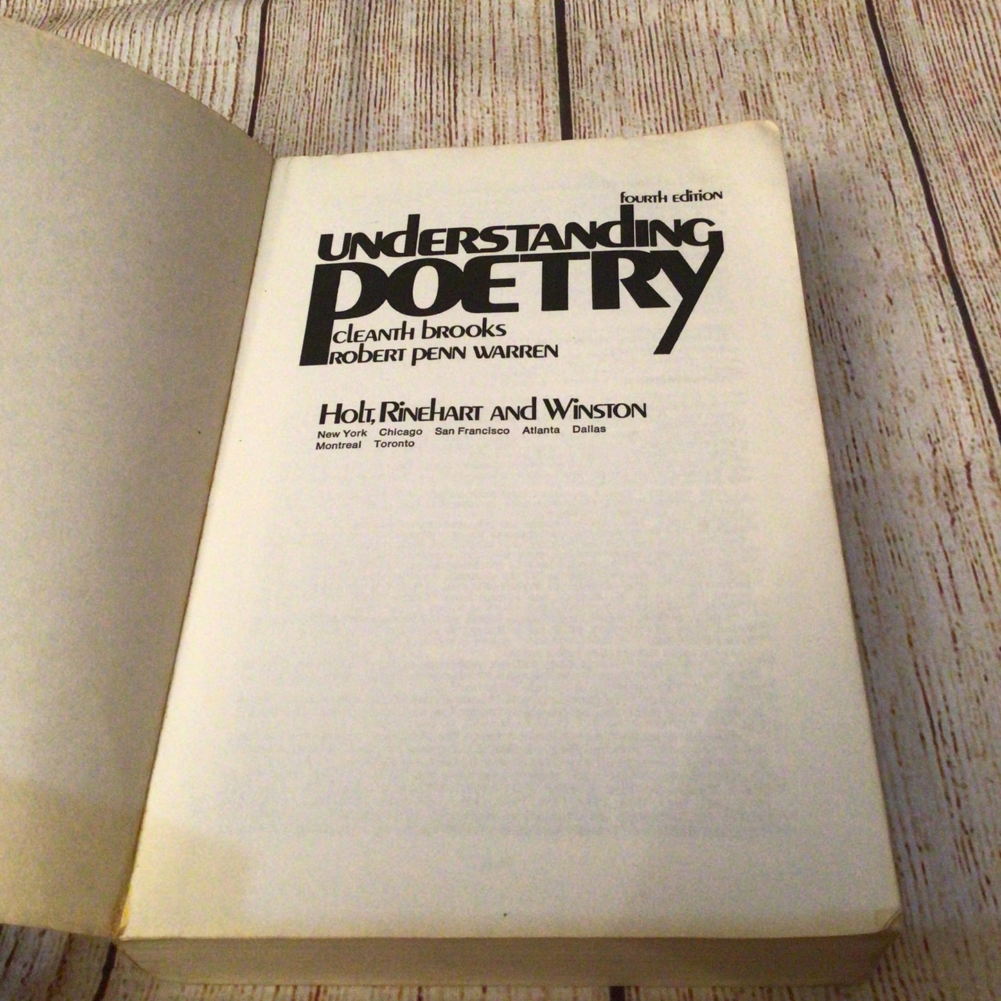Understanding Poetry 4th Edition by C. Brooks, R.P. Warren (1976) 0030769809