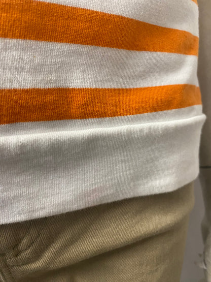 WYSE Orange and White Striped Cotton Top