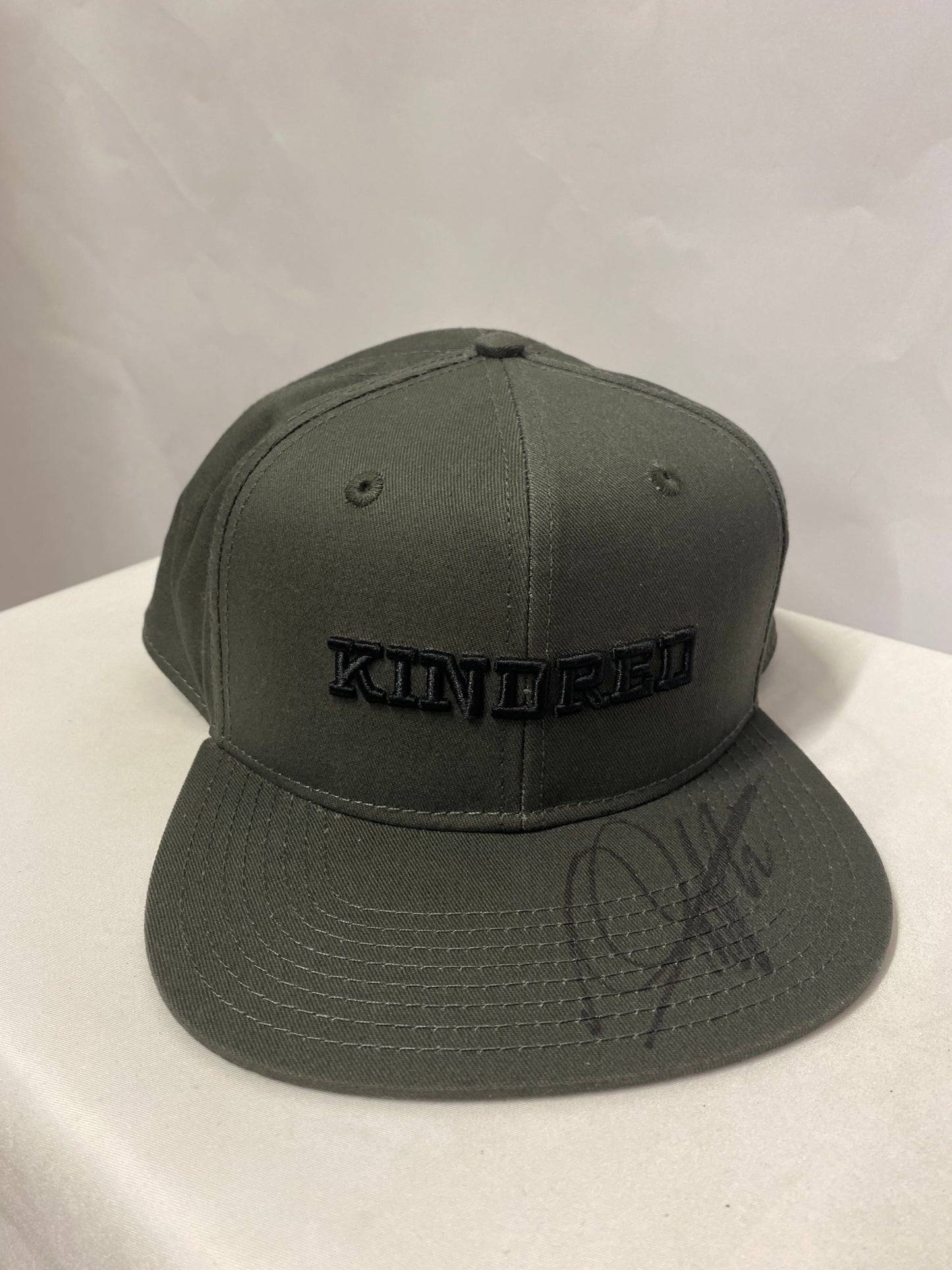 Kindred Grey Cotton Six panel Cap Signed By Mika " The Flying Finn" Hakkinen OSFA