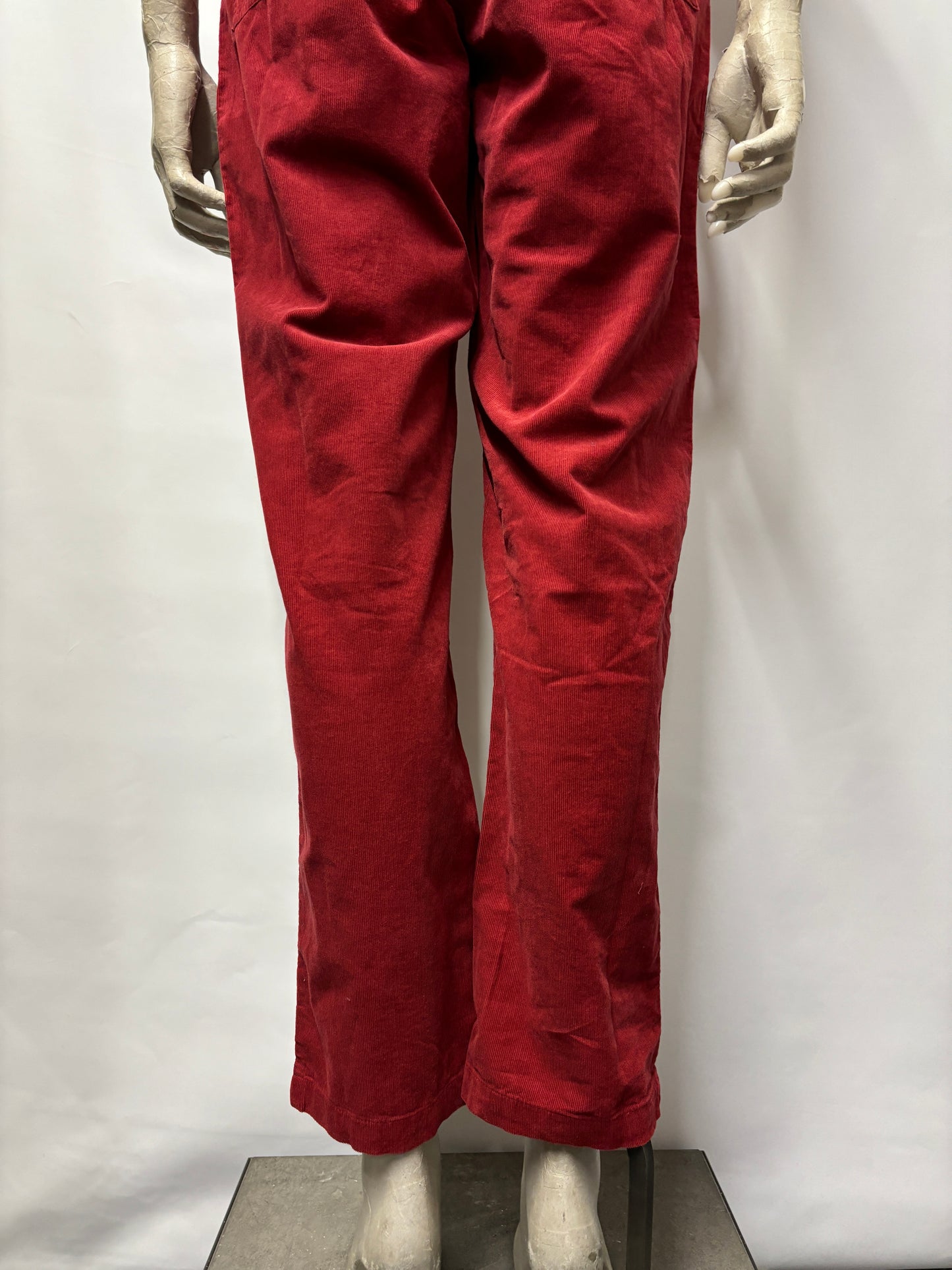 Lucy & Yak - Rex - Short Sleeve Corduroy Jumpsuit in Dahlia Red UK 4