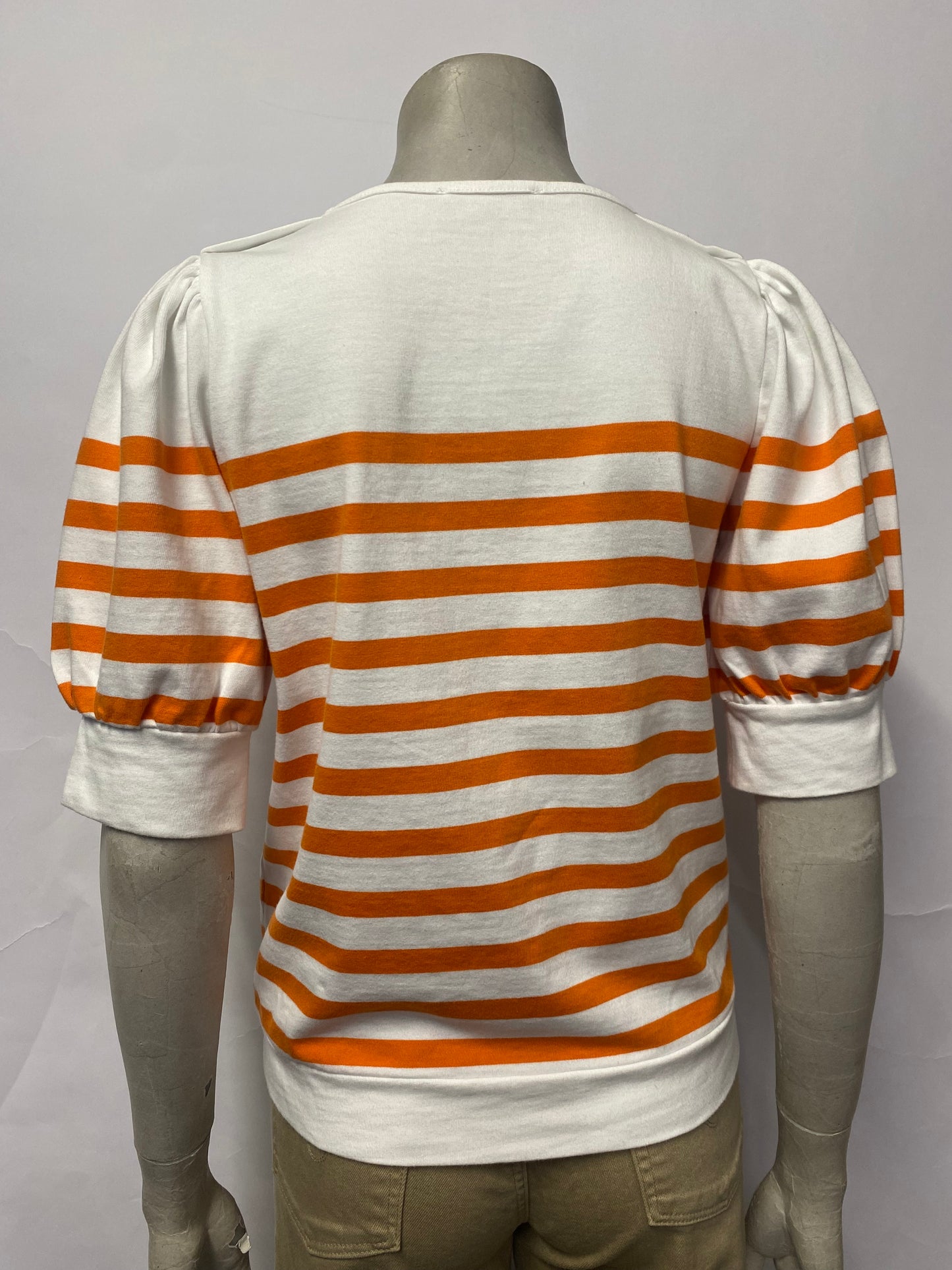 WYSE Orange and White Striped Cotton Top