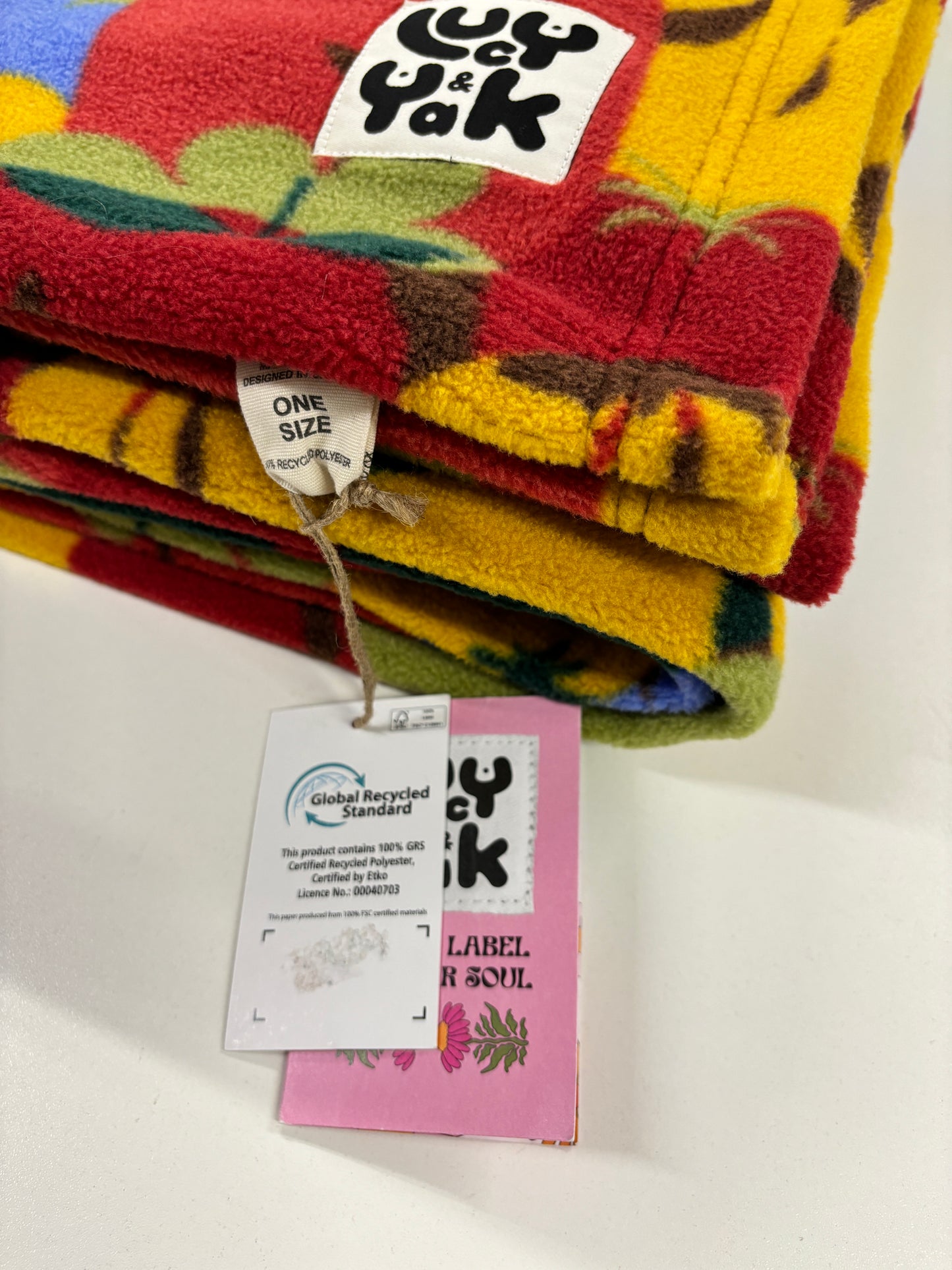 Lucy & Yak Fleece Blanket RECYCLED BOTTLES Fruity Shop for Shelter