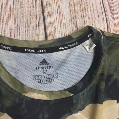 Adidas Prime Green Aeroready Camouflage Print Training Top Size M v1