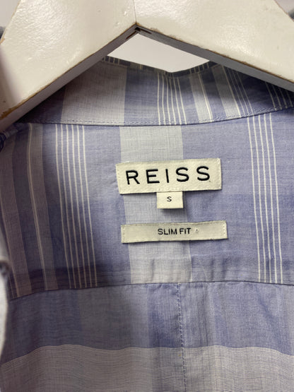 Reiss Blue Chequered Slim Fit Shirt Small