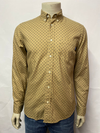 Supreme Vintage Beige Polka Dot Button Down Shirt Medium