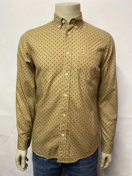 Supreme Vintage Beige Polka Dot Button Down Shirt Medium