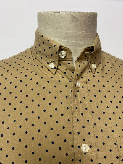 Supreme Vintage Beige Polka Dot Button Down Shirt Medium