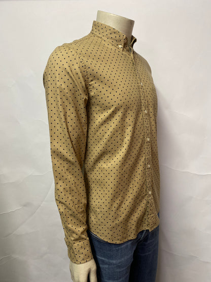 Supreme Vintage Beige Polka Dot Button Down Shirt Medium