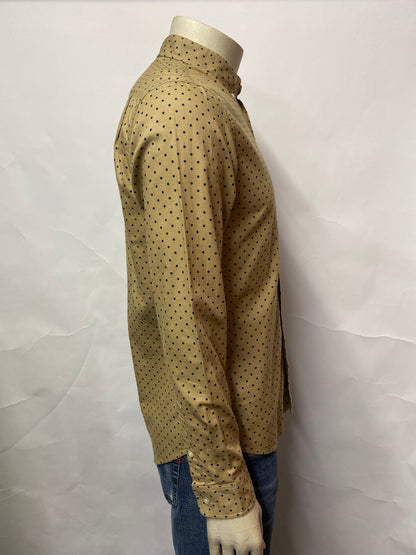 Supreme Vintage Beige Polka Dot Button Down Shirt Medium