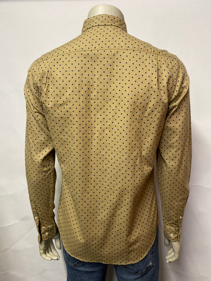 Supreme Vintage Beige Polka Dot Button Down Shirt Medium