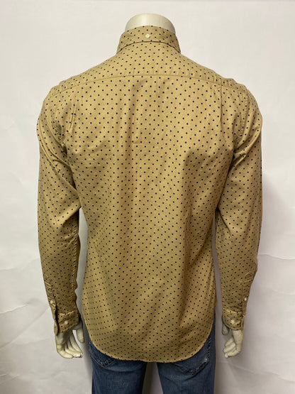 Supreme Vintage Beige Polka Dot Button Down Shirt Medium