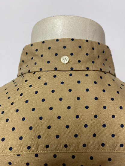 Supreme Vintage Beige Polka Dot Button Down Shirt Medium