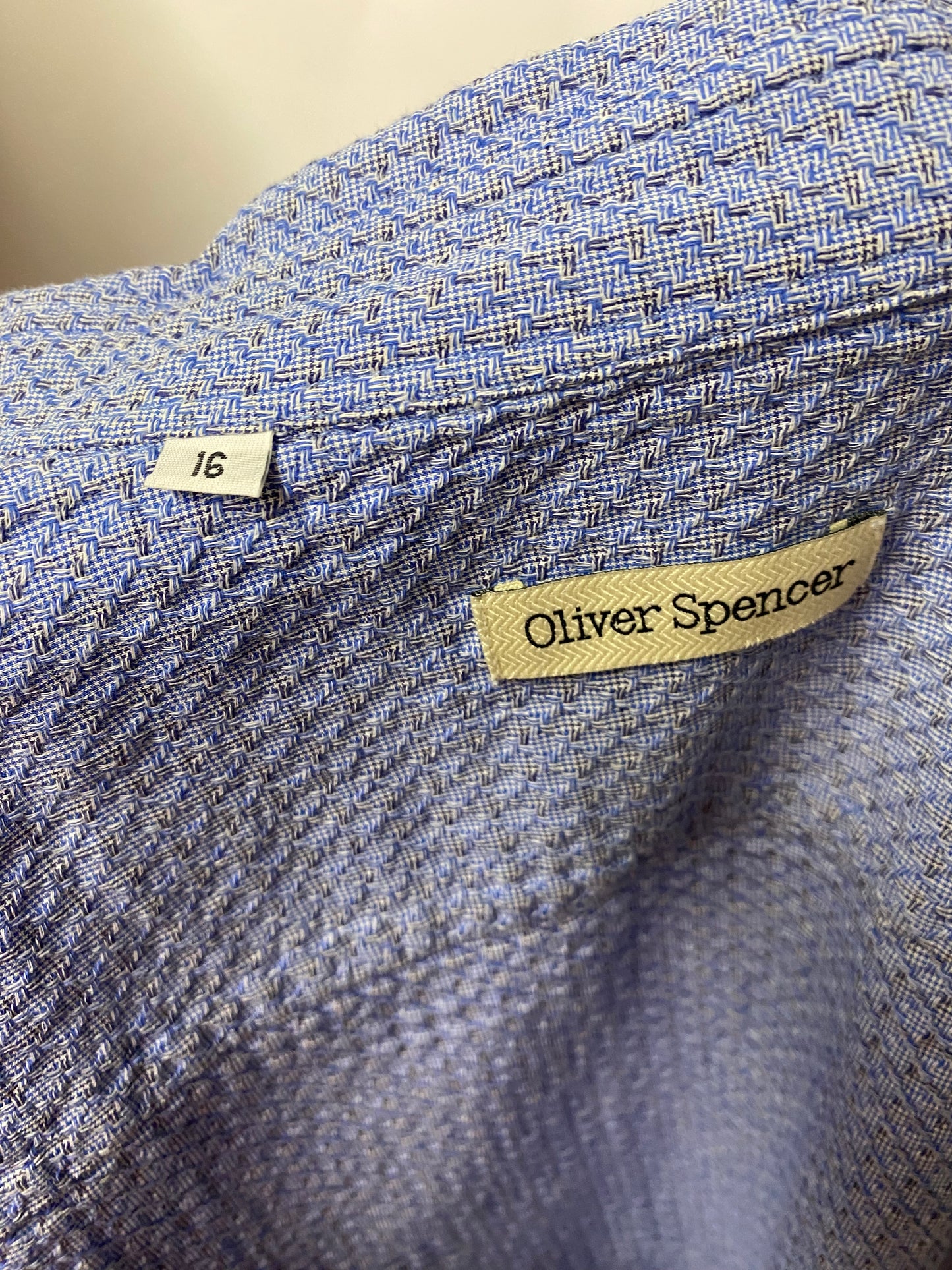 Oliver Spencer Blue Light Weight Cotton Shirt 16