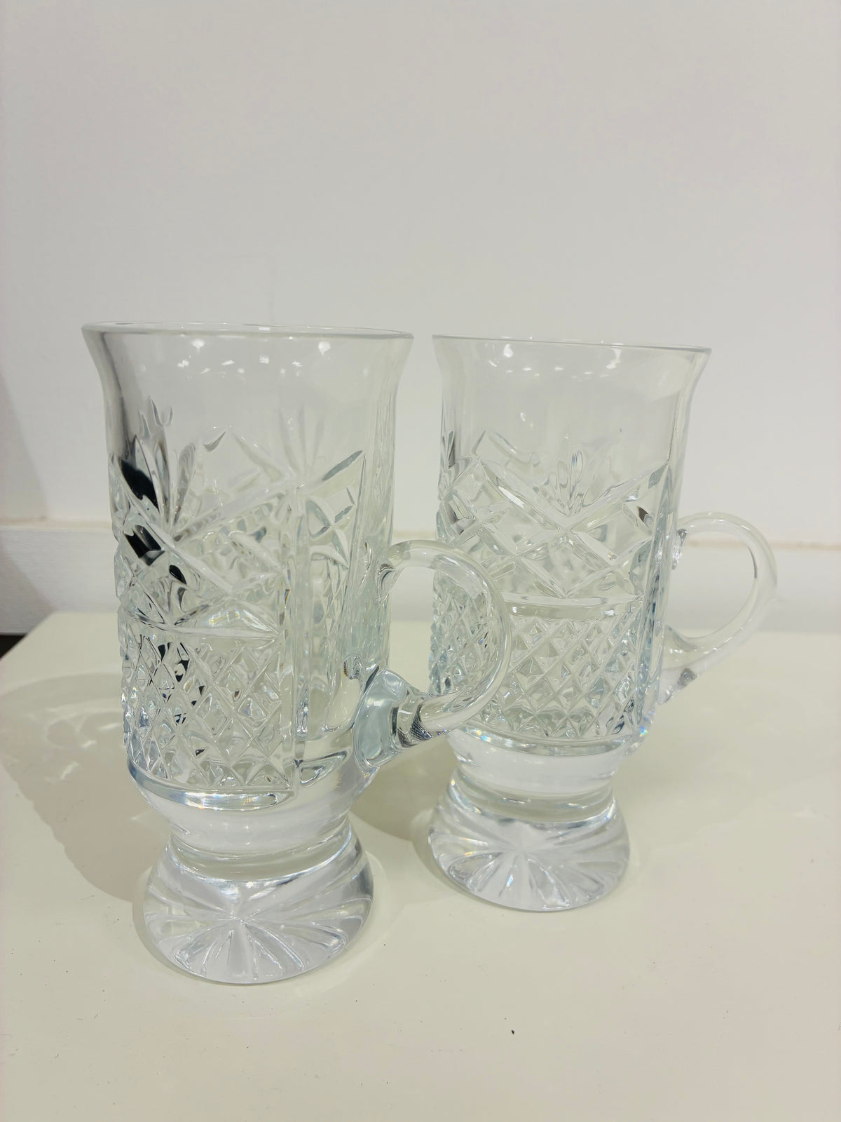 Galway Irish Coffee Mugs Glasses Clear Cut Chrystal
