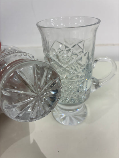Galway Irish Coffee Mugs Glasses Clear Cut Chrystal