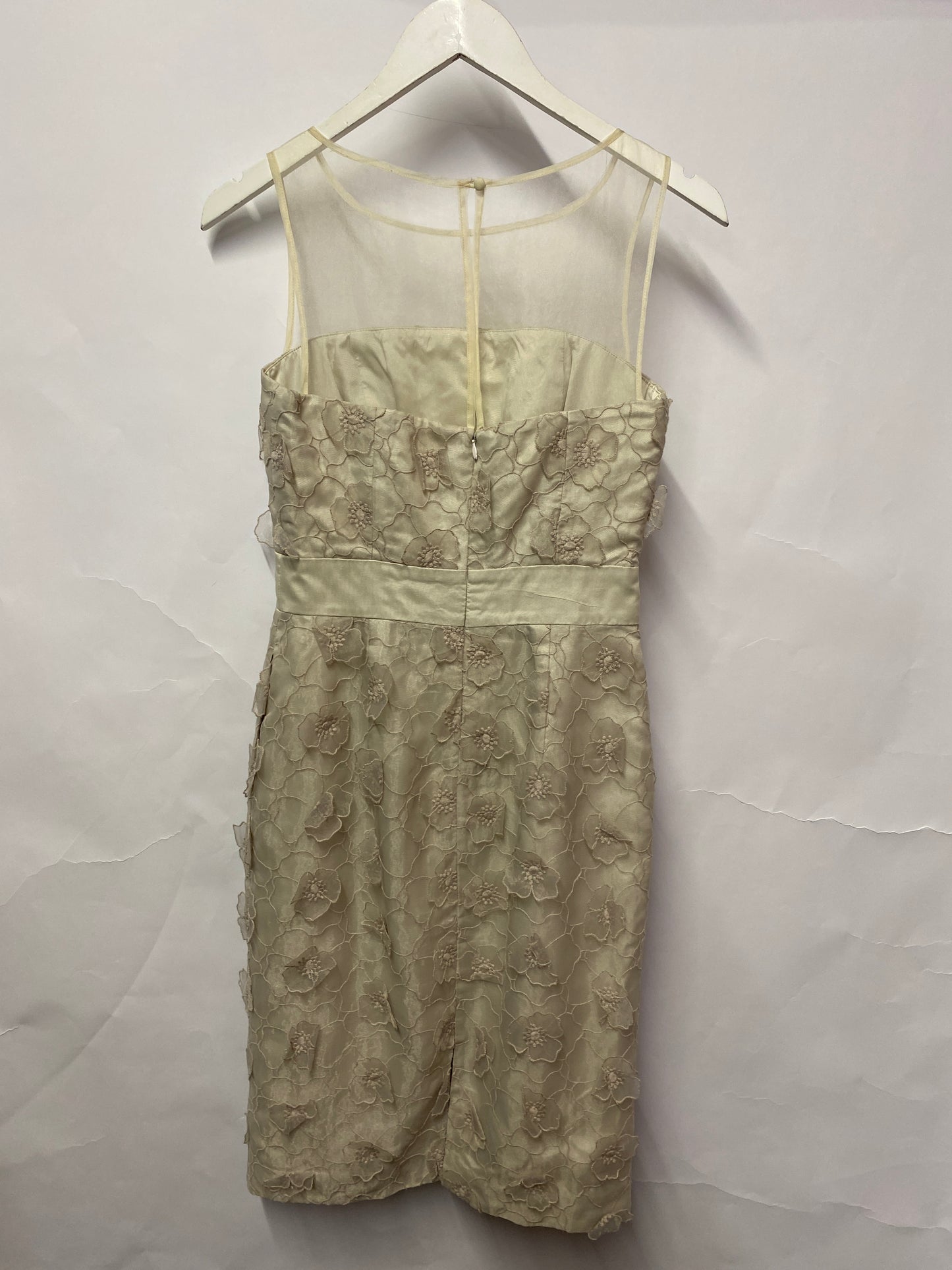 Reiss Grey Beige Sleeveless 3D Flower Occasion Dress 6