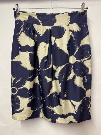 LK Bennett Blue Floral Silk Skirt 12