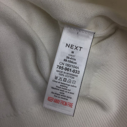 BNWT Next Cream 1/4 Zip Collared 100% Cotton Jumper Size M Regular