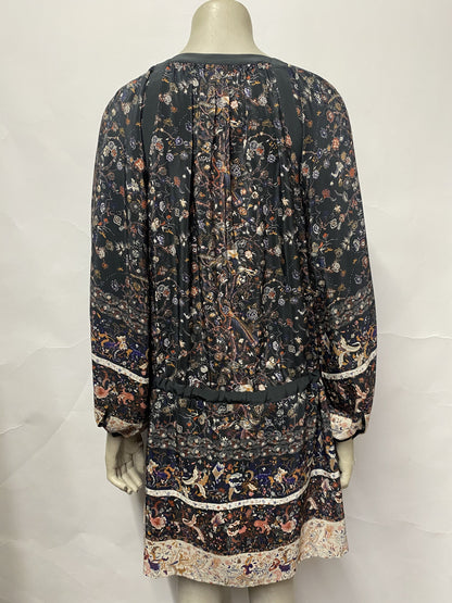 Ulla Johnson Navy Floral Silk Tunic Dress Medium BNWT