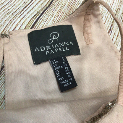 Adrianna Papell Light Pink Halter Sequin Chiffon Maxi Dress Size 12