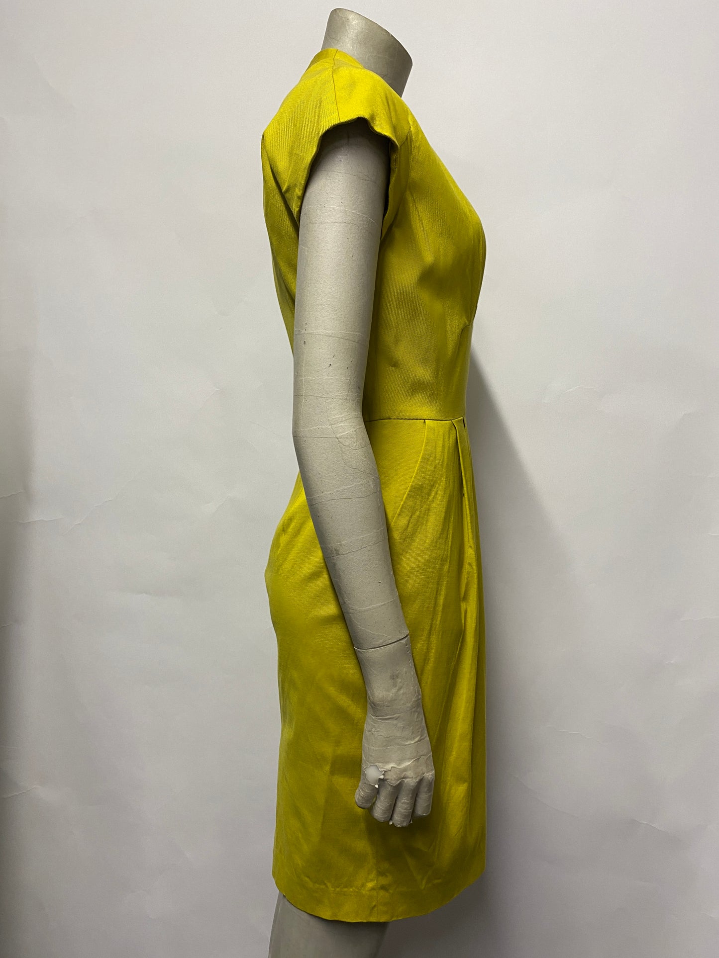 Reiss Yellow V-neck Cap Sleeve Mini Dress 10