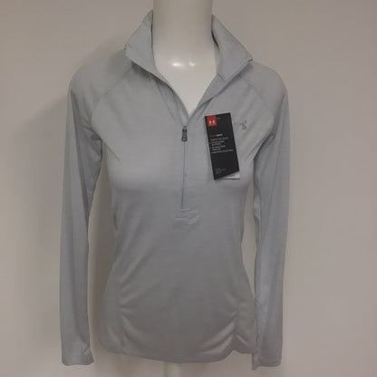 BNWT Under Armour Halo Grey 1/2 Zip Loose Heatgear Top Size XS