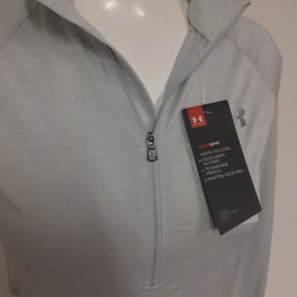 BNWT Under Armour Halo Grey 1/2 Zip Loose Heatgear Top Size XS