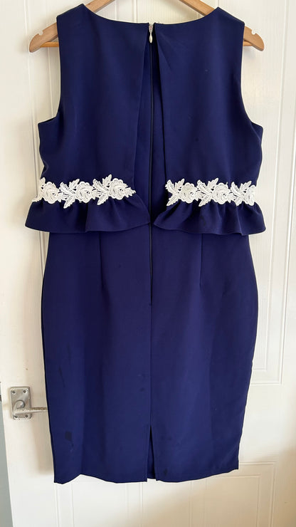 Paper Dolls Navy Blue Occasion Dress with Pencil style skirt BNWT Size 14